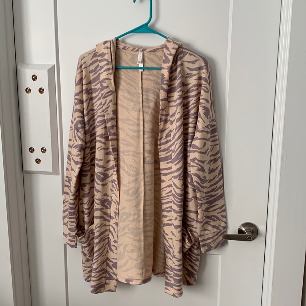 Lularoe Mackenzie new with tags size large hooded drop shoulder cardigan